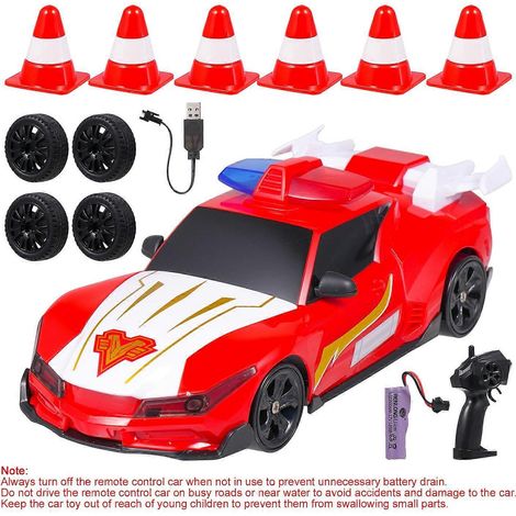 Ferngesteuertes Polizeiauto, 4WD-Driftwagen mit Lichtern, ideales Geburtstagsgeschenk für Kinder (Jungen und Mädchen)