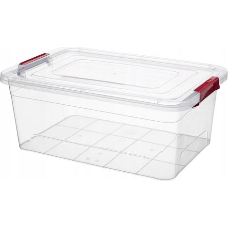 Contenitore per alimenti con coperchio, in plastica trasparente, 20 litri, 1 pezzo.