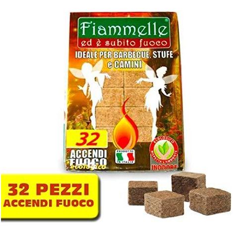 MAURY'S CUBETTI ACCENDIFUOCO ECOLOGICO PER CAMINO STUFA E BARBECUE 32 PZ (1/2)