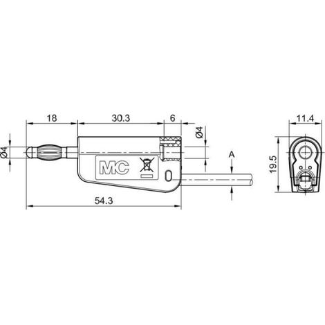Fiche Mâle Laboratoire - Ø Broche 4 mm - Jaune - Empilable - Connexion Soudée - MULTILAM À Ressort - 1 Pièce (1/4)