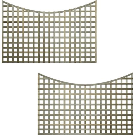 Premier 6ft x 4ft Concave Top Privacy Square Garden Trellis Panels