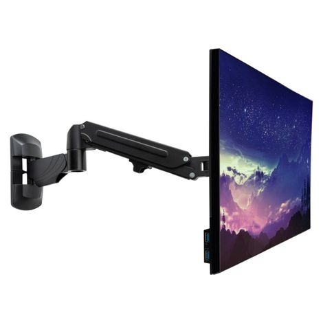 Staffe Di Supporto Per Tv Lindy Supporto A Parete Per Display Con Braccio A Gas - Nero - Montaggio A Parete Di Un Singolo Display Co 40712