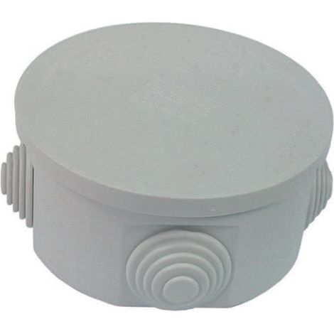 Scatola stagna tonda con coperchio e 4 passacavi ip44 - ø mm.80x40h. (002)