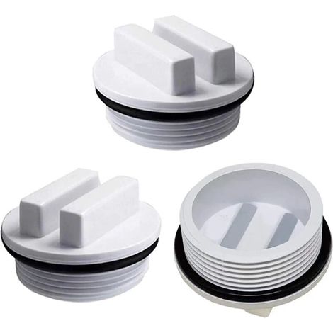 Kit d'entretien hivernal pour piscine avec bouchons et tuyau de 1,5 pouce - Ensemble de 3 pièces comprenant un bouchon antigel, un bouchon de vidange et un adaptateur de tuyau de retour avec joint tor (1/4)