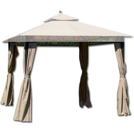 Ricambio set 4 teli laterali per gazebo eden 3x3 colore bianco misure dei teli 260x200h - Salone (1/5)