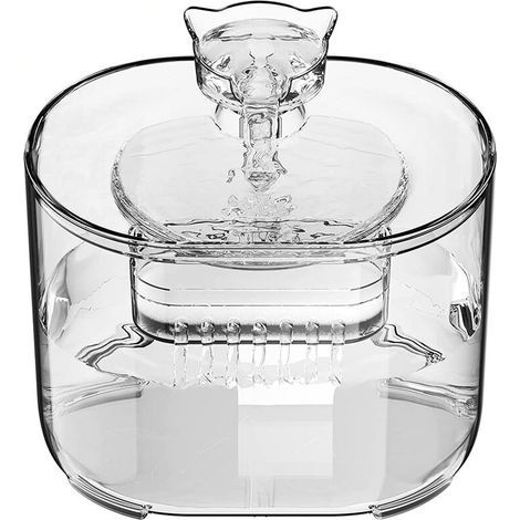 Distributeur d'eau automatique pour chats et chiens, avec adaptateur prise USB, éclairage LED, 2,2 L, transparent (1/5)