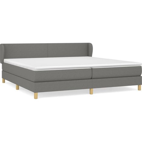 Maison Exclusive - Giroletto a Molle con Materasso Grigio Scuro 200x200 cm Tessuto