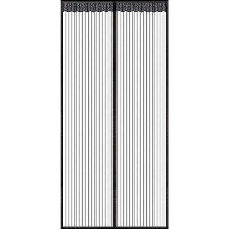 Black magnetic door curtain, 120x210 cm, for doors and windows, anti-mosquito and fly protection