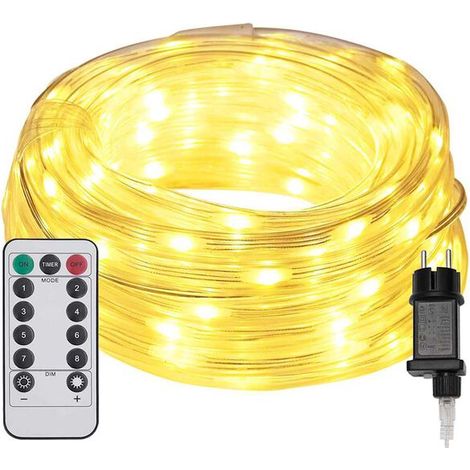 Guirlande lumineuse de 120 LED blanc chaud, de 5 mètres de long, en PVC. (1/5)