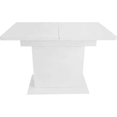 Set tavolo da pranzo con 4 sedie allungabile e contenitore, bianco, MODENUIT (1/5)