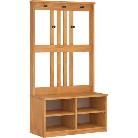 Albero da Ingresso SANDNES 87x40x159,5 cm in Legno di Pino vidaXL (1/5)