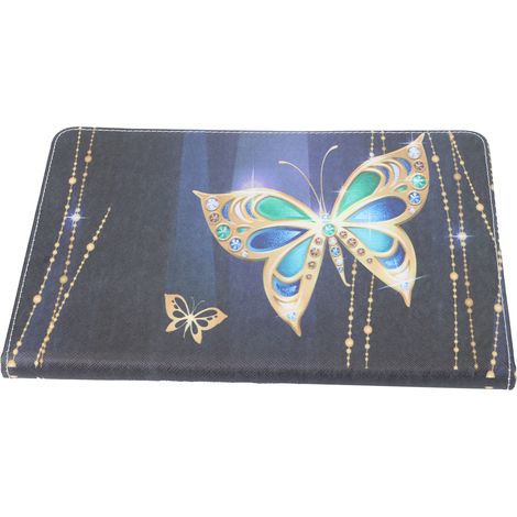 Étui de protection universel 360° pour iPad 9ᵉ génération, housse en cuir PU avec design papillon
