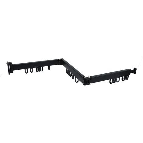 Étendoir à linge pliable en alliage d'aluminium Gao Wenhai, pour balcon, sans perçage, vente en gros pour l'intérieur, noir sobre (1/5)