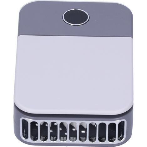 Ventilateur électrique portable à affichage numérique LED, chargement USB et suspension pour tour de cou, idéal pour la maison et l'extérieur. Bleu marine. (1/5)