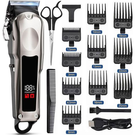 1 tondeuse cheveux hommes, sans fil rechargeable, 7200 tr/min, précision LED, pour coupe maison et barbier (1/5)