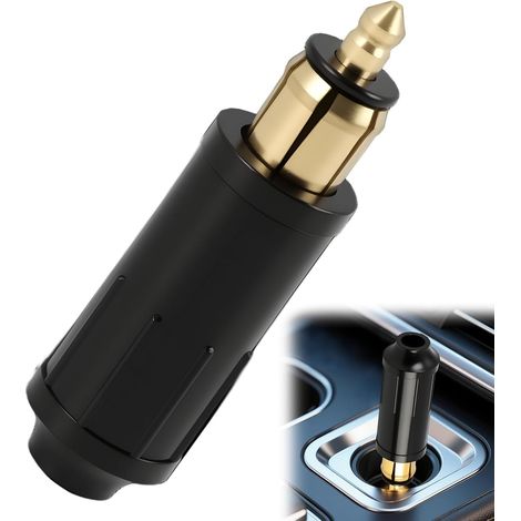 DIN 12V Zigarettenanzünderbuchsen (Stecker), Ersatzadapter für Fahrzeuge, Stecker aus reinem Kupfer für Autos und Motorräder, sicher und langlebig (2 Stück DIN-Adapter) (1/5)