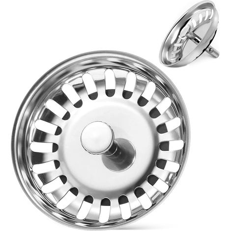 Bonde d'évier universelle en acier inoxydable - Diamètre : 80 mm - 20 fentes - Accessoire d'évier - Blanco et Franke - Pour évier de cuisine (1/5)