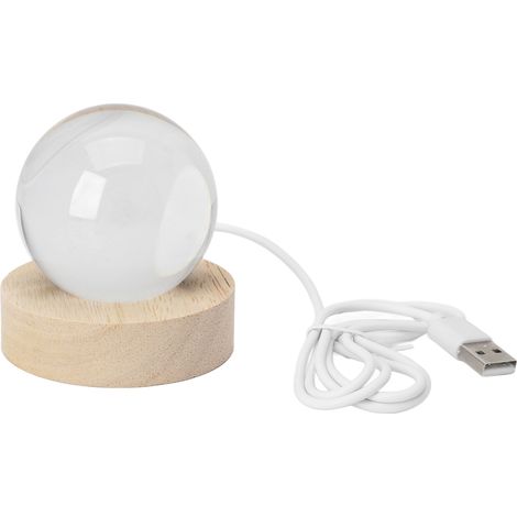 Boule de cristal lumineuse à projection galaxie, socle en bois, décoration intérieure, lampe boule de cristal LED 5V (1/5)