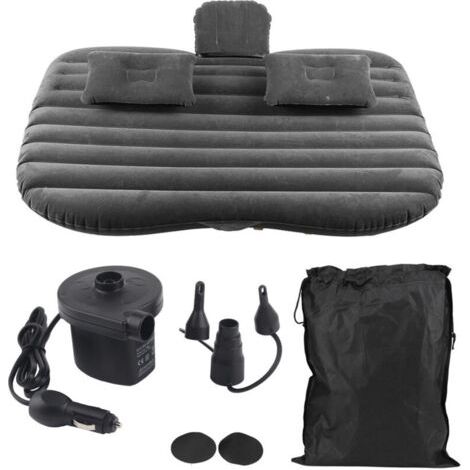 Matelas gonflable de siège arrière de lit de voiture pour le repos sommeil voyage camping noir