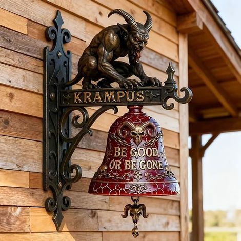 Décorations de sonnette Krampus effrayantes, ornements pour portes, couloirs et sous-bois. (1/5)