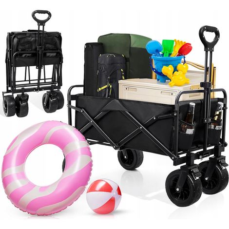 Chariot de plage pliable de grande capacité, remorque de transport, 120 L (1/5)