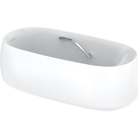 TOTO Floating Badewanne rund, freistehend, 1700mm, mit Wannengriff, Galalato, Recline Comfort, Mattweiß (1/2)