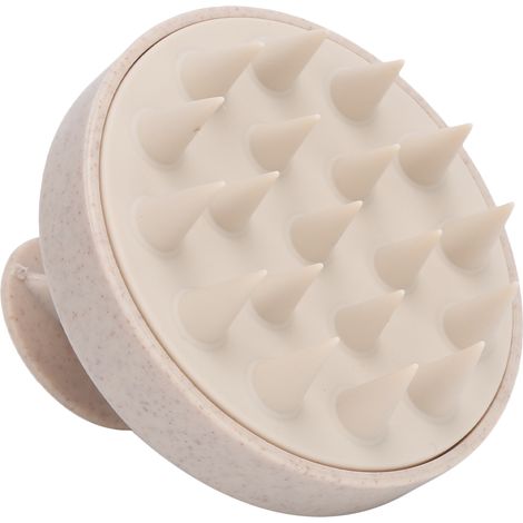 Brosse de massage pour animaux multifonctionnelle en silicone souple, outil de toilettage pour le massage et le bain, beige (1/5)