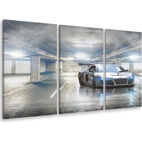 Tableau triptyque deco voiture de course - 90x60 cm (1/4)