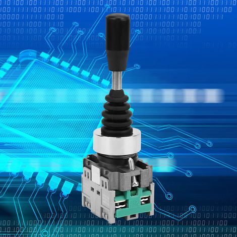 Commutateur joystick à 2 positions de 22 mm avec retour par ressort, interrupteur en croix momentané (HKL D22) (1/5)