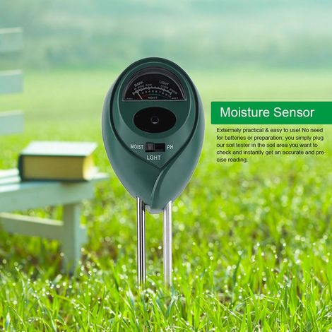 3-in-1-Bodenfeuchte-, pH- und Lichtmessgerät – Präzise Überwachung für Gartenbau, Zimmer- und Gartenpflanzen (1/5)