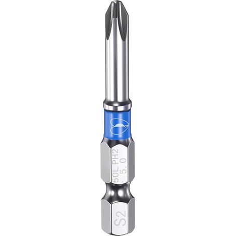Embout Phillips 2 impact queue hexagonale 1/4" longueur 2" (1/5)