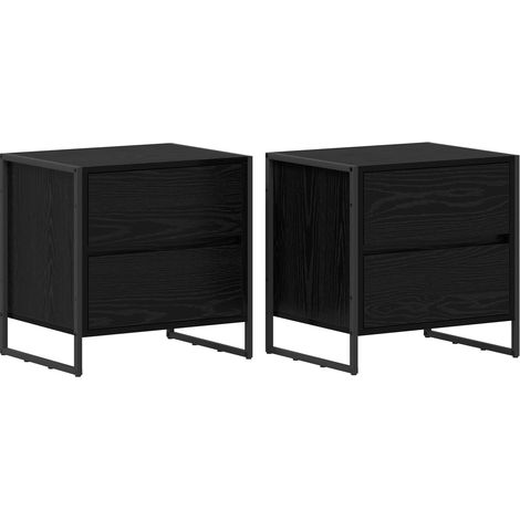 Maison Exclusive - Nachttisch 2 pcs Schwarz Eichen-Optik 50 x 39,