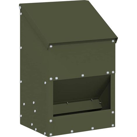 Mangeoire pour poules Vert olive 21 x 16 x 33 cm