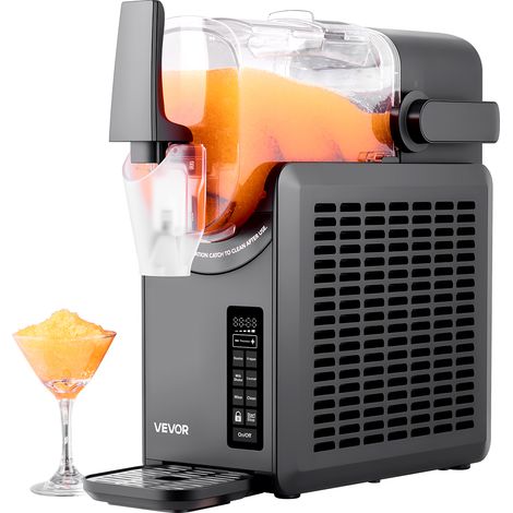 VEVOR Machine a Granite 2,6 L, Machine a Boissons Glacees avec 5 Programmes Preregles, Distributeur de Boissons Frappees Granitas Margarita Smoothie, Autonettoyante, pour Restaurant Cafe Bar