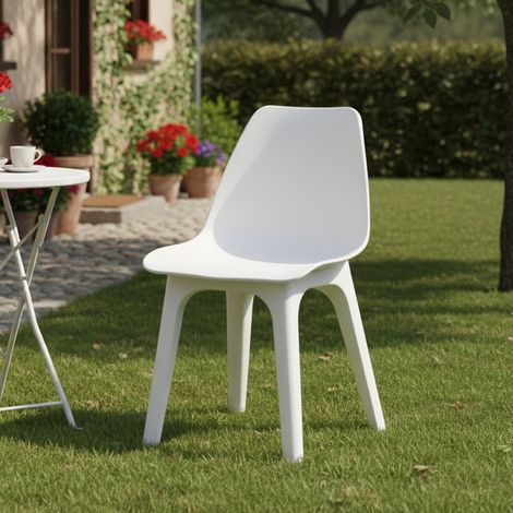 Dmora Stuhl mit verstärkter Struktur, Made in Italy, 45x50x51 cm, weiße Farbe (1/3)