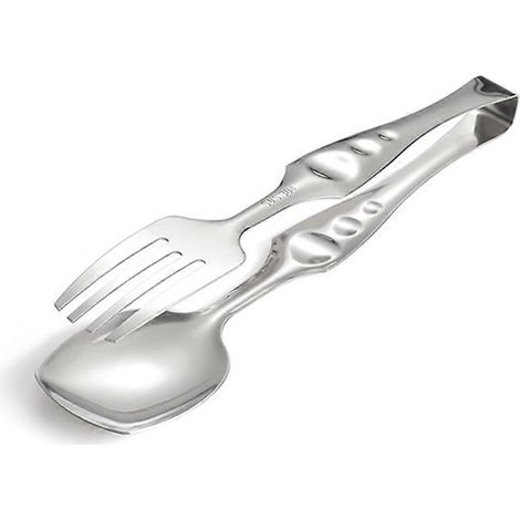 Pince à glaçons 2 en 1 en acier inoxydable pour buffet, pince alimentaire, ustensiles de cuisine pour le camping et les activités de plein air, cuillère, fourchette, baguettes