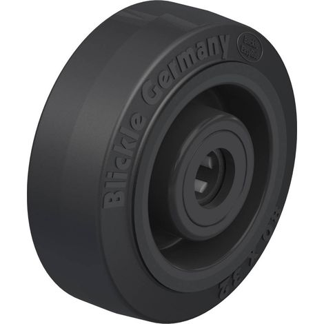 Roue caoutchouc plein 80 mm – Capacité de charge 140 kg – Roulement à rouleaux – Corps en polyamide – Pour chantiers humides – Blickle (1/2)