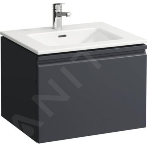 Laufen Pro S - Meuble avec lavabo, 600x500 mm, 1 tiroirs, graphite mat H8609614801041 (1/2)