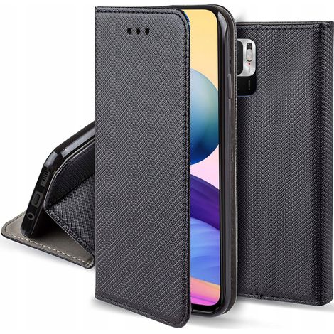 Schutzhülle für XIAOMI REDMI NOTE 10 5G MAGNET Schwarz + 9H GLAS (1/5)