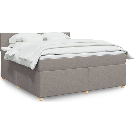 Boxspringbett mit Matratze Taupe 180x200 cm Stoff (1/5)