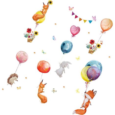 Sticker mural ballon renard BESPORTBLE pour chambre d enfant (1/5)