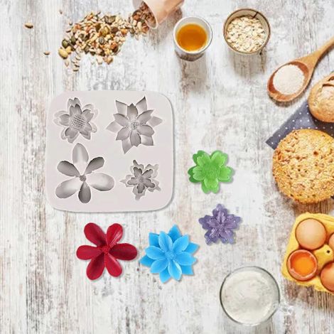 Moule à fondant, outil de décoration de gâteaux, moule à chocolat, marguerite, fleur de cerisier pour la pâtisserie (1/4)