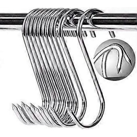 Crochets de boucher en acier inoxydable SZTXJ 10, crochets en S, 100 x 4 mm, pour barbecue, viande, saucisses, ustensiles de cuisine, antirouille, robustes et durables-NANOTEH (1/5)