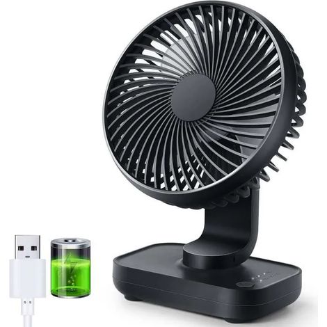 Ventilateur Portable - YOLISTAR - Mini Ventilateur USB - 4 Vitesses - 4000mAh - Silencieux
