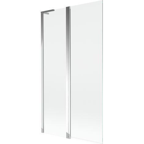 Mexen Mist L Badewannenabtrennung 2-flügelig 100 x 150 cm, transparent, Chrom - 8A9L-100-011-01-00