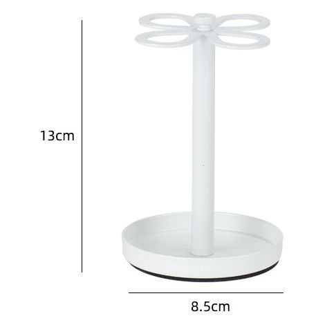 Porte-brosses à dents à 4 compartiments avec trous d'aération et égouttoir — Papillon blanc (1/3)