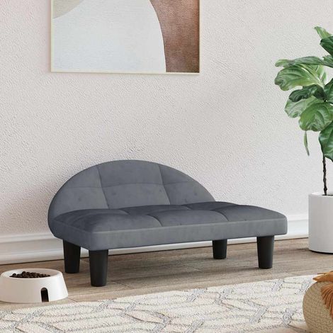 vidaXL Cama para perros de terciopelo gris oscuro 70x52x30 cm (1/5)