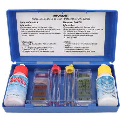 QORVA-Kit de test d'eau de piscine, boîte de test de PH portable, chlore de qualité pour la natation, produits chimiques pour jacuzzi extérieur, brome