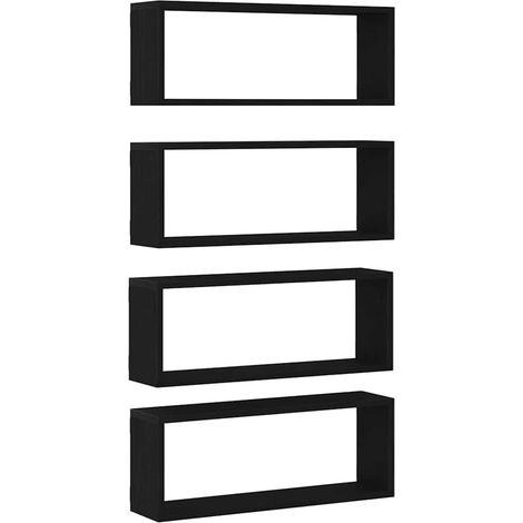 Maison Exclusive - Scaffali da parete 4 pcs Rovere Nero 60 x 15 x 23 cm