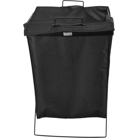 Panier à linge pliable rectangulaire avec armature métallique en X, grande capacité, noir, taille S. (1/5)